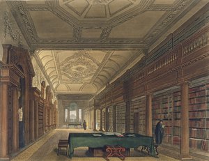 ジョセフコンスタンティンスタドラー（fl.1780-1812）pubによって刻まれた、キリスト教会図書館の内部、「オックスフォードの歴史」のイラスト。 R.アッカーマン作、1814年（アクアチント）